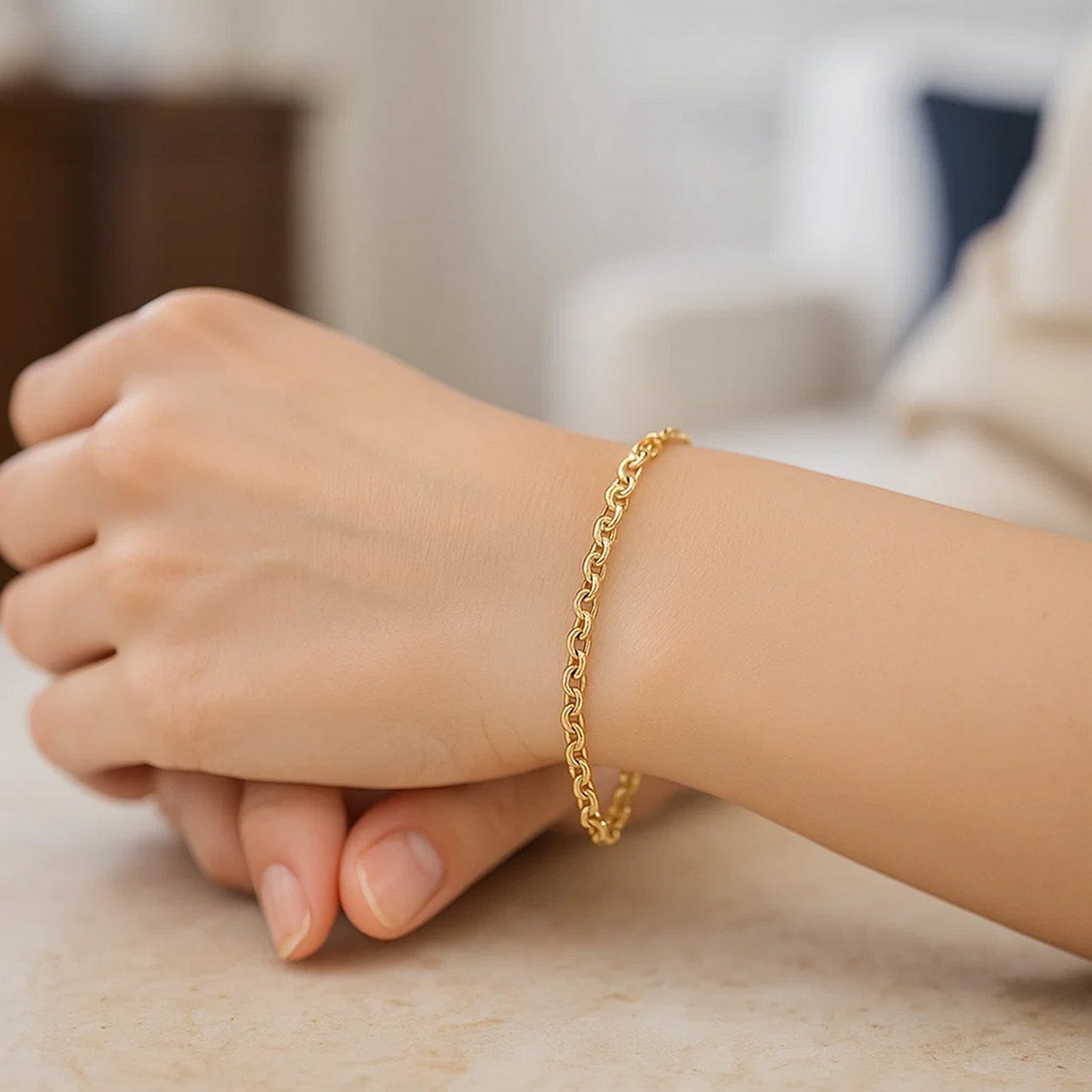 14k Yellow Gold Rolo Bracelet  (2.50 mm)