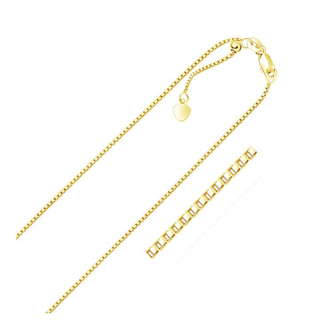 14k Yellow Gold Adjustable Box Chain (1.10 mm)