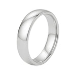 14k White Gold Comfort Fit Wedding Band(5.00 mm) in a sleek high-contrast midnight luxury editorial style
