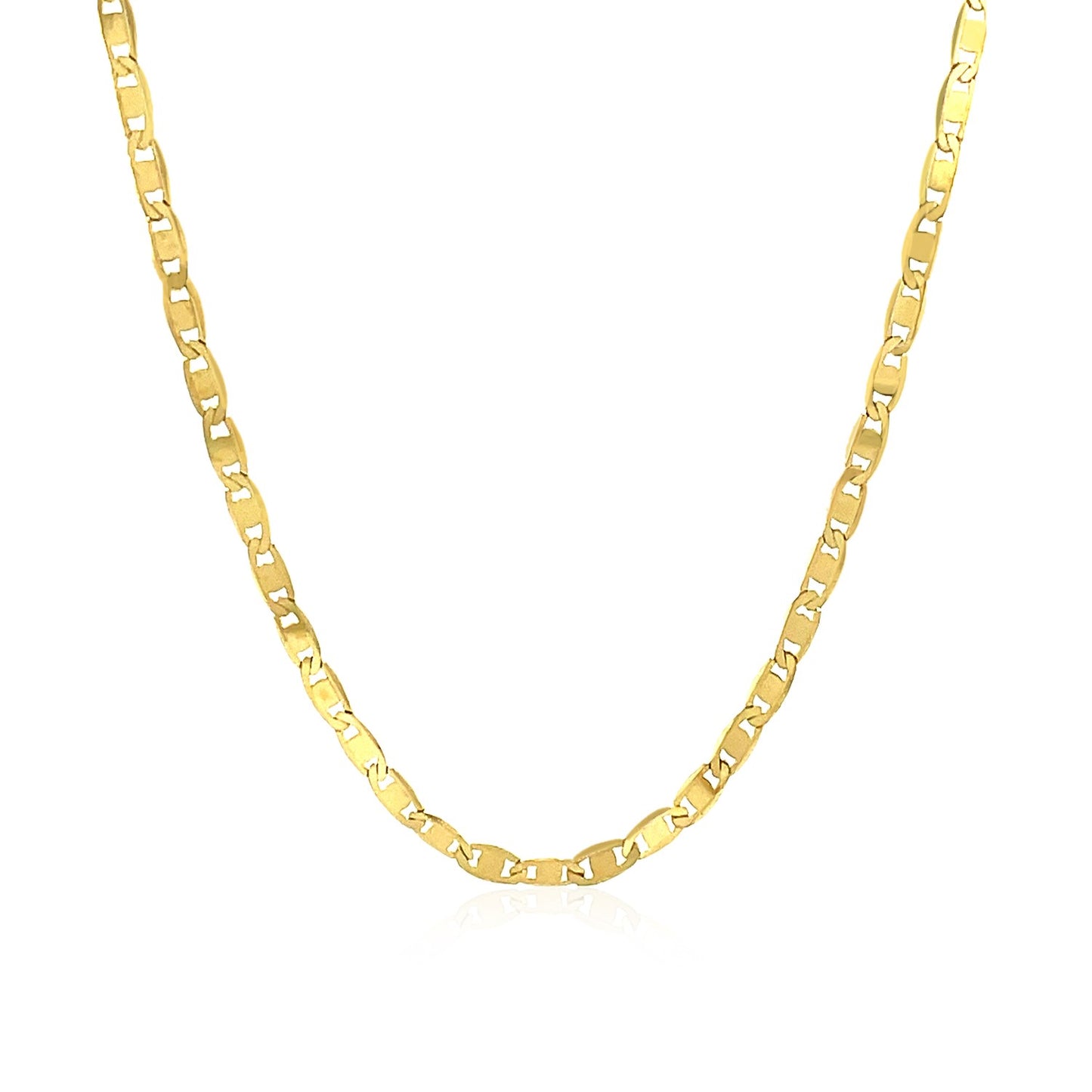 10k Yellow Gold Mariner Link Chain (2.30 mm) in a sleek high-contrast midnight luxury editorial style