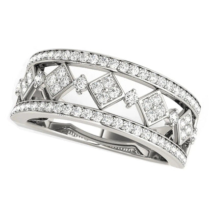 14k white gold ring set with diamonds