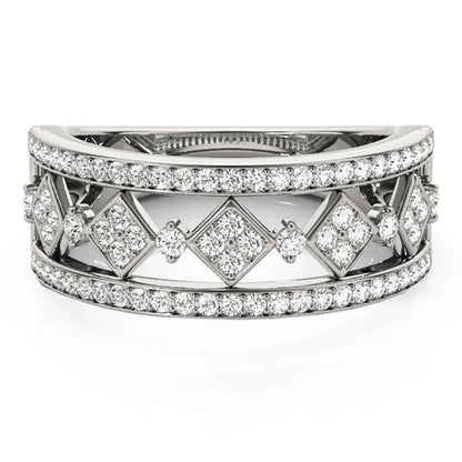 14k white gold ring set with diamonds