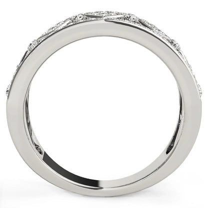 14k white gold ring set with diamonds