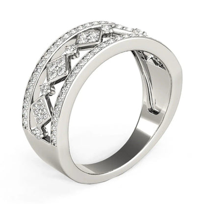 14k white gold ring set with diamonds