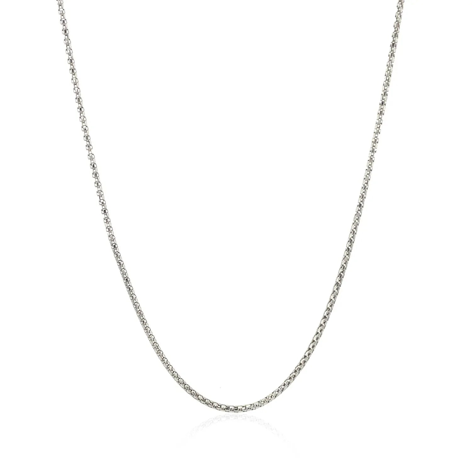 14k White Gold Adjustable Popcorn Chain (1.00 mm) - Peelerie