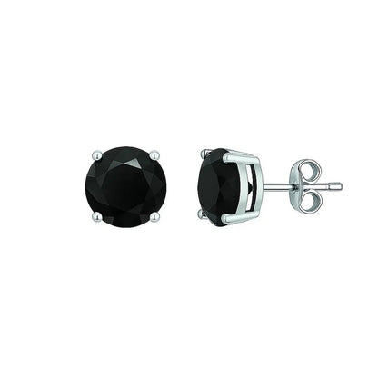 14k white gold stud earrings set with cubic zirconia