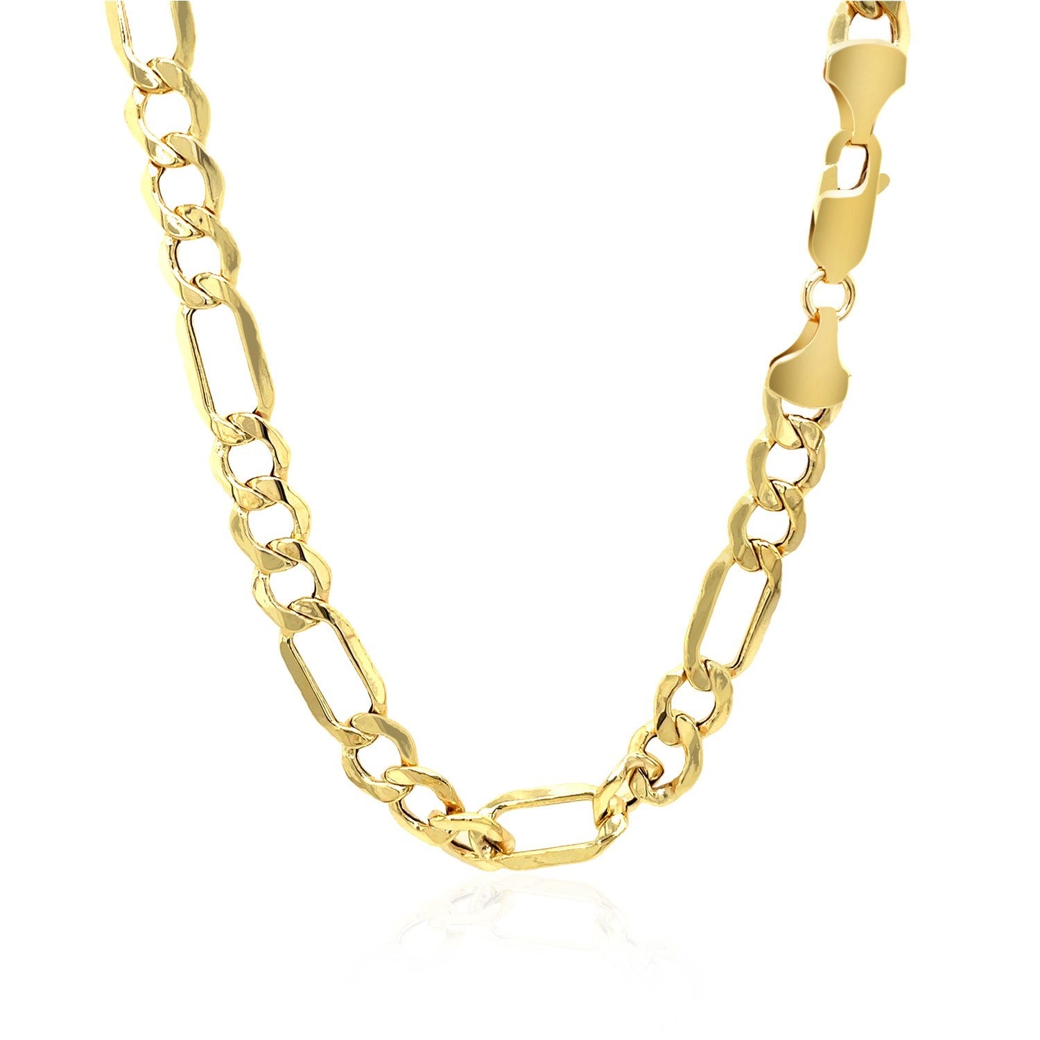 14k Yellow Gold Lite Figaro Chain (6.60 mm) - Peelerie