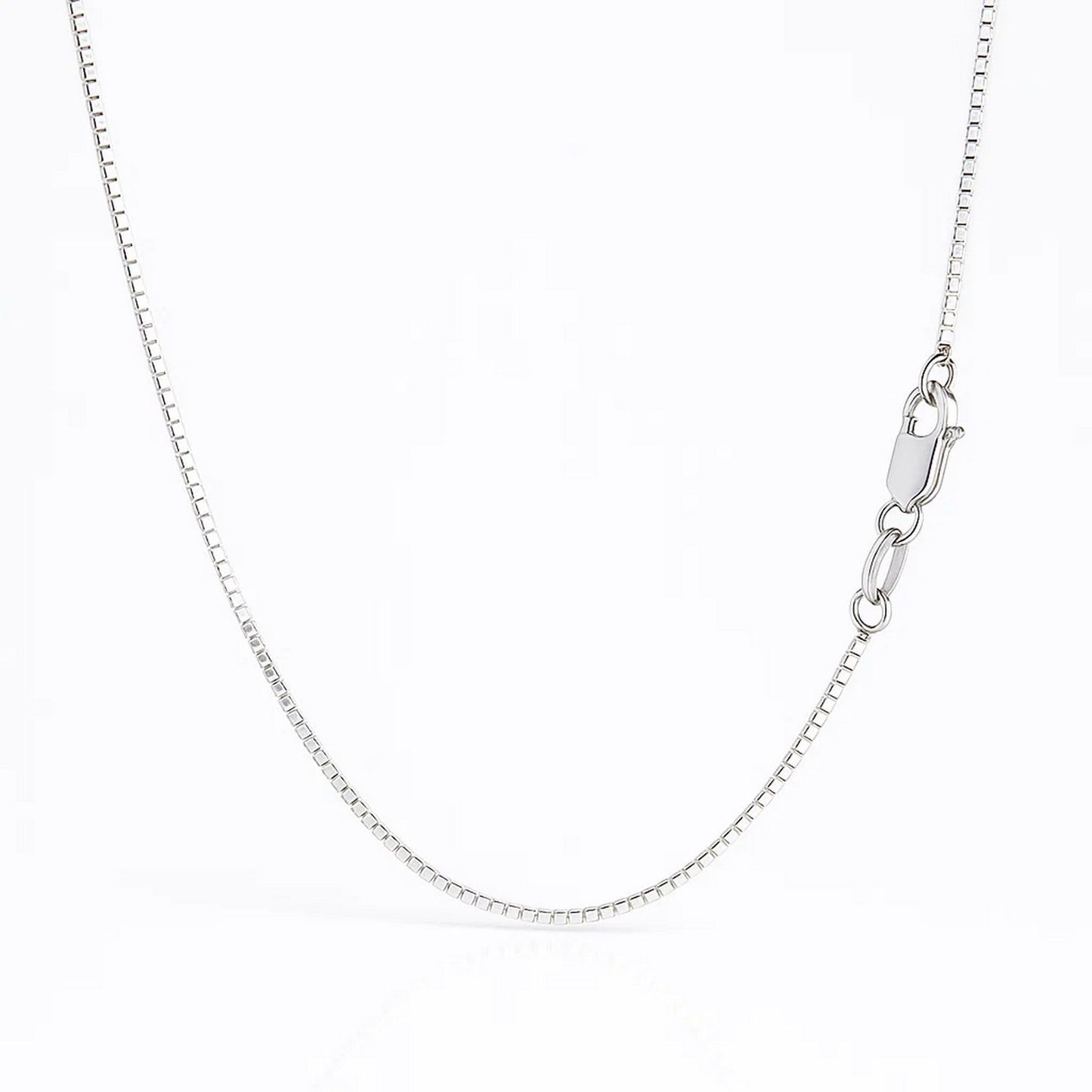 14k White Gold Classic Box Chain (0.75 mm) - Peelerie