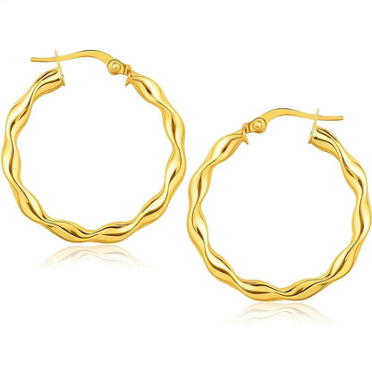 14k yellow gold hoop earrings