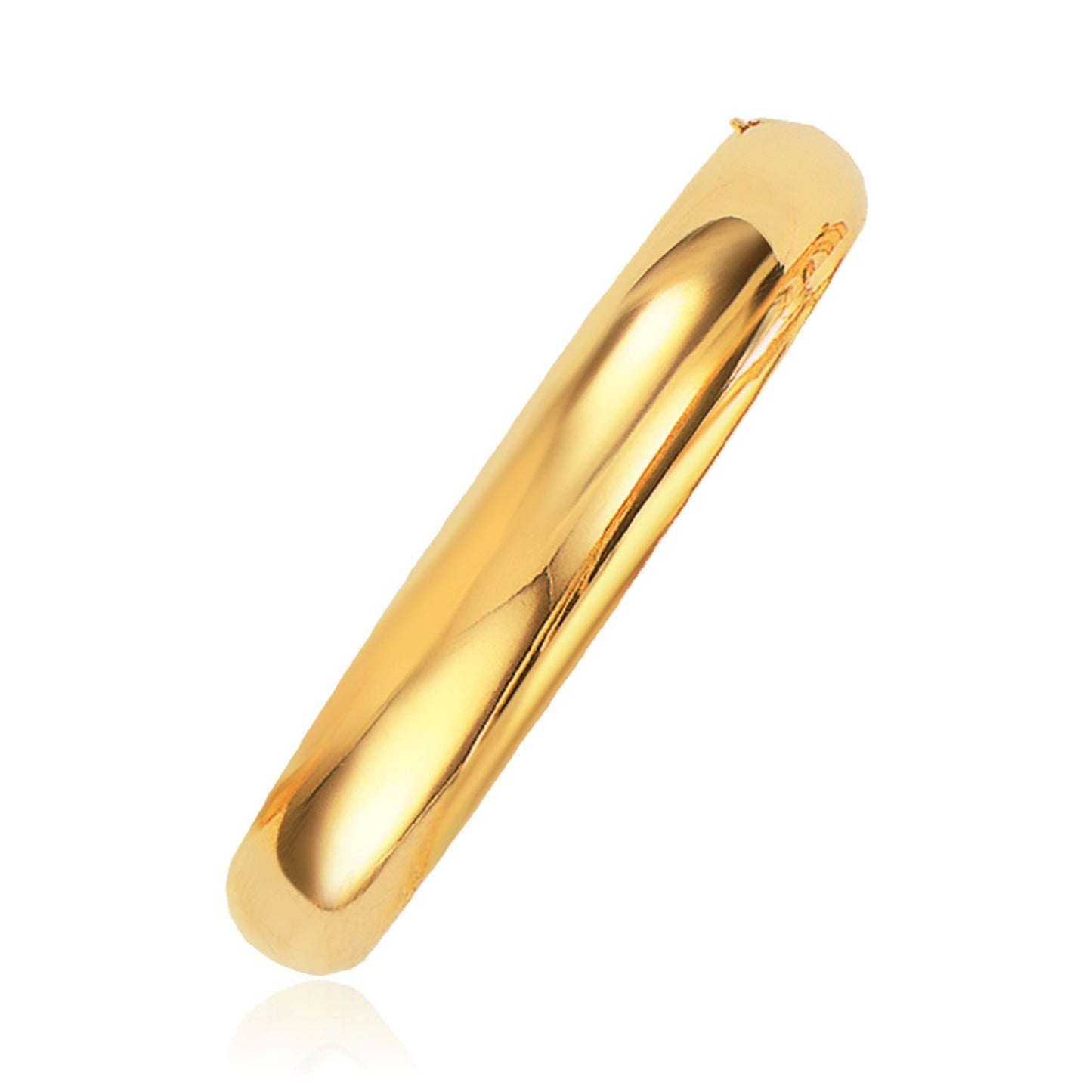 Classic Bangle in 14k Yellow Gold (10.00 mm) in a sleek high-contrast midnight luxury editorial style