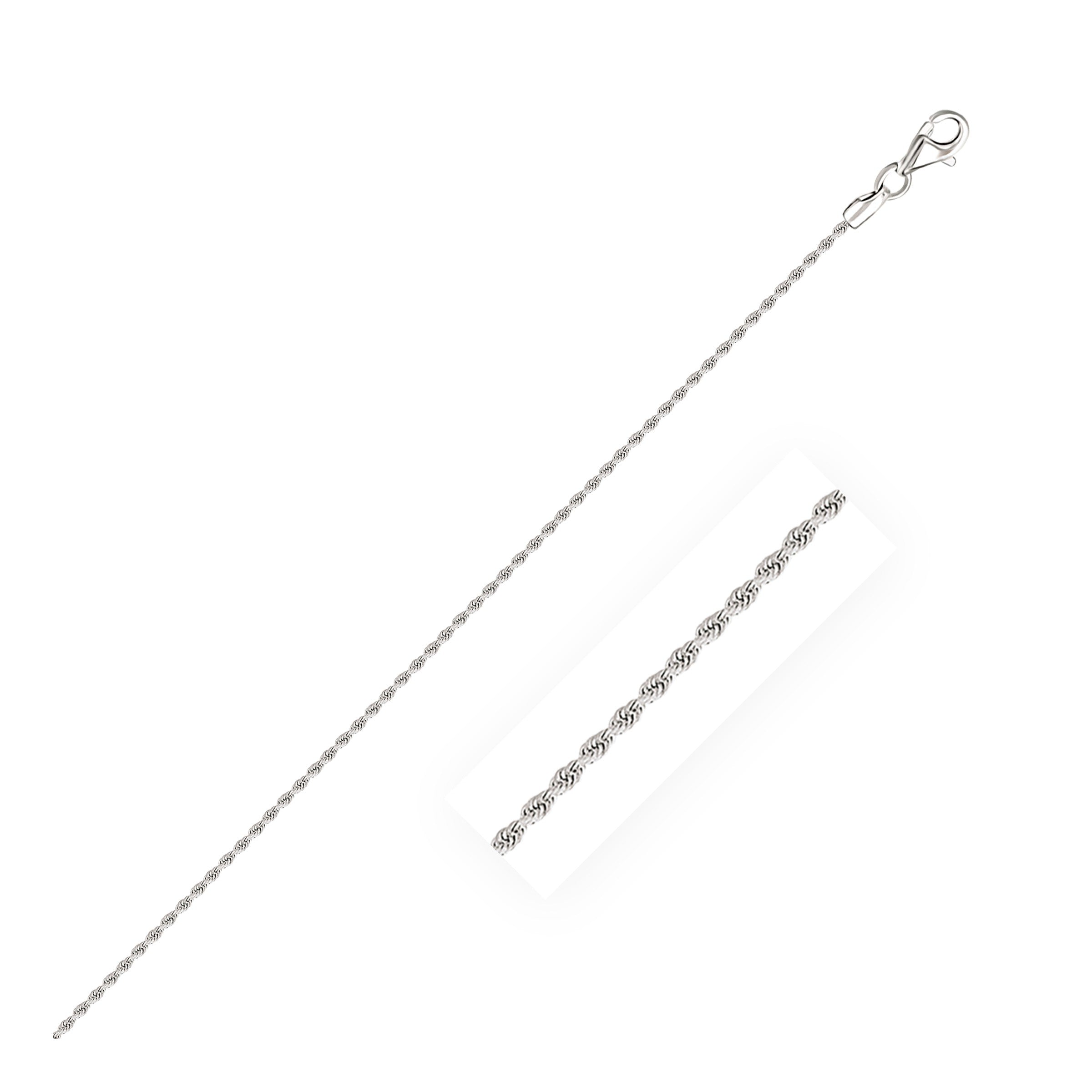 14k White Gold Solid Diamond Cut Rope Bracelet (1.60 mm) in a sleek high-contrast midnight luxury editorial style