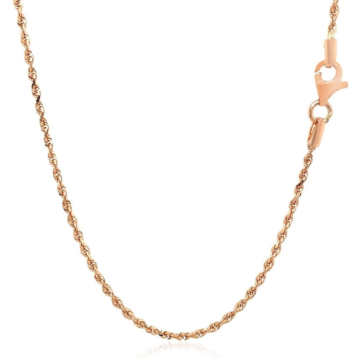 14k Rose Gold Solid Diamond Cut Rope Chain (4.00 mm)