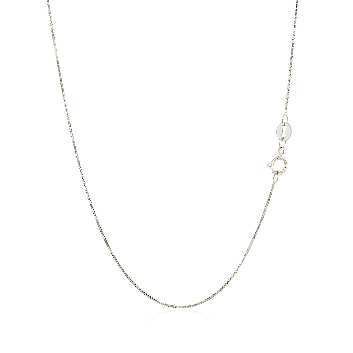 10k White Gold Classic Box Chain (0.60 mm) - Peelerie
