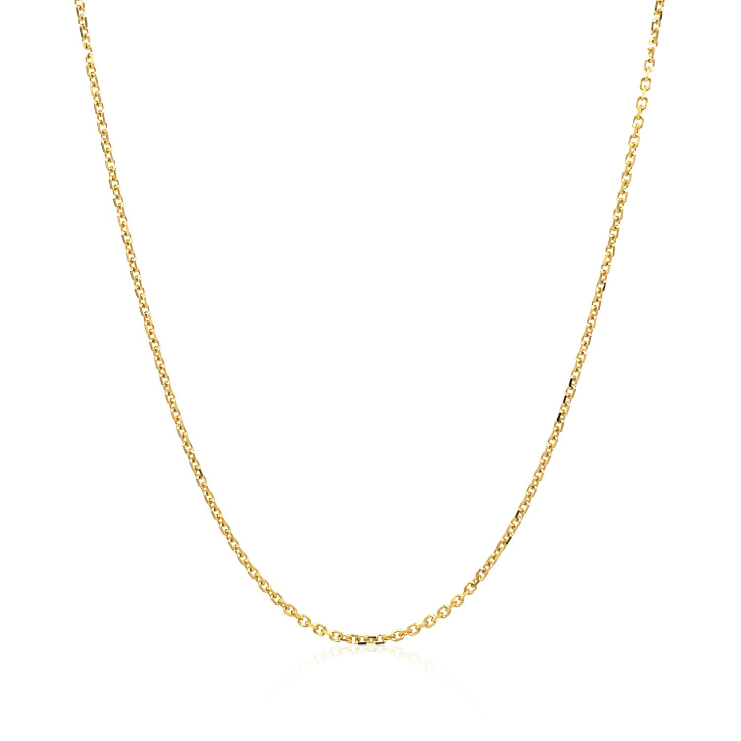 14k Yellow Gold Diamond Cut Cable Link Chain (1.10 mm) - Peelerie