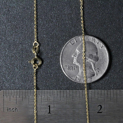 14k Yellow Gold Diamond Cut Cable Link Chain (1.10 mm) - Peelerie