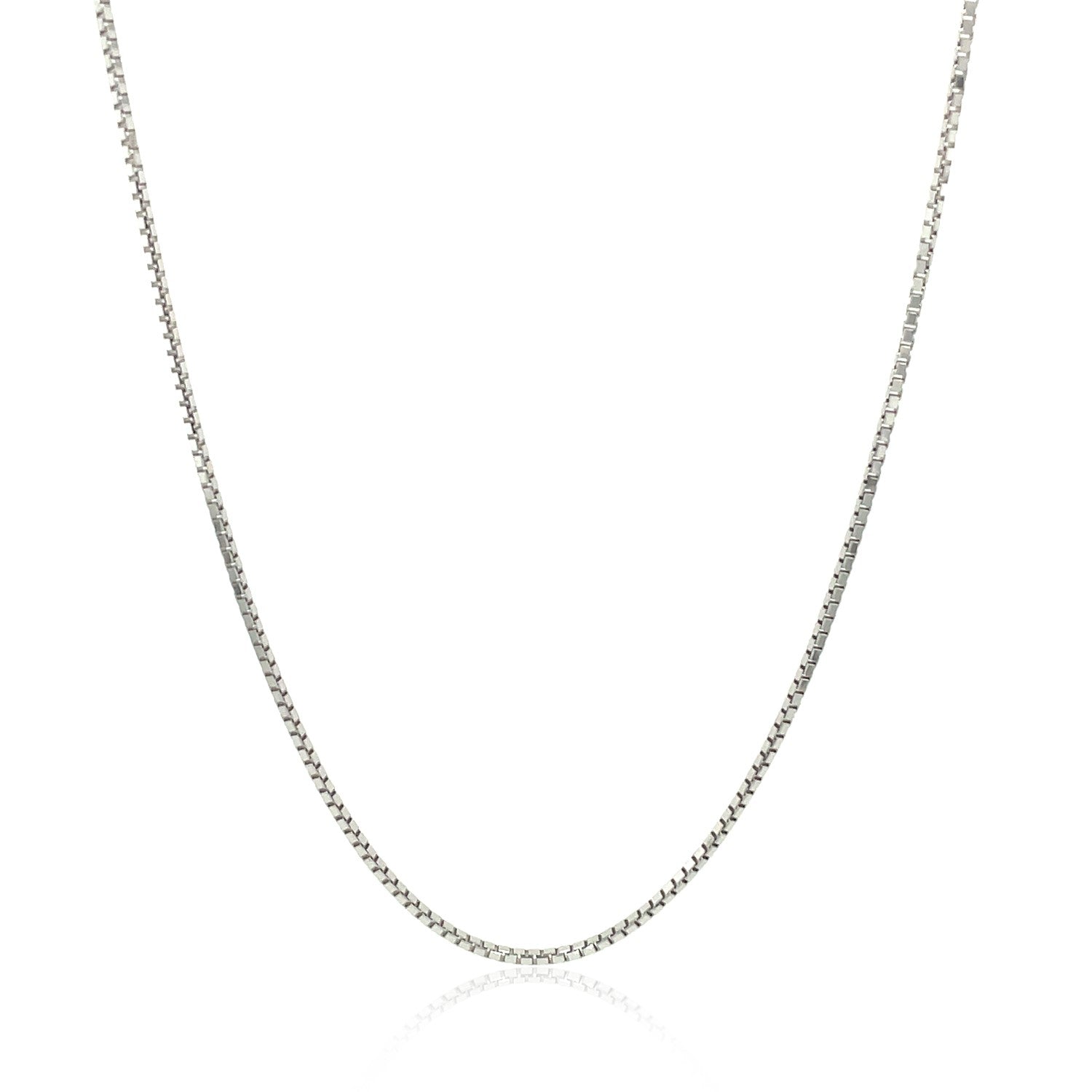 14k White Gold Octagonal Box Chain (1.00 mm) in a sleek high-contrast midnight luxury editorial style