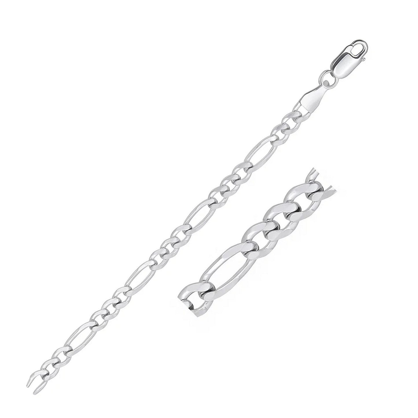 14k White Gold Solid Figaro Chain (4.50 mm)
