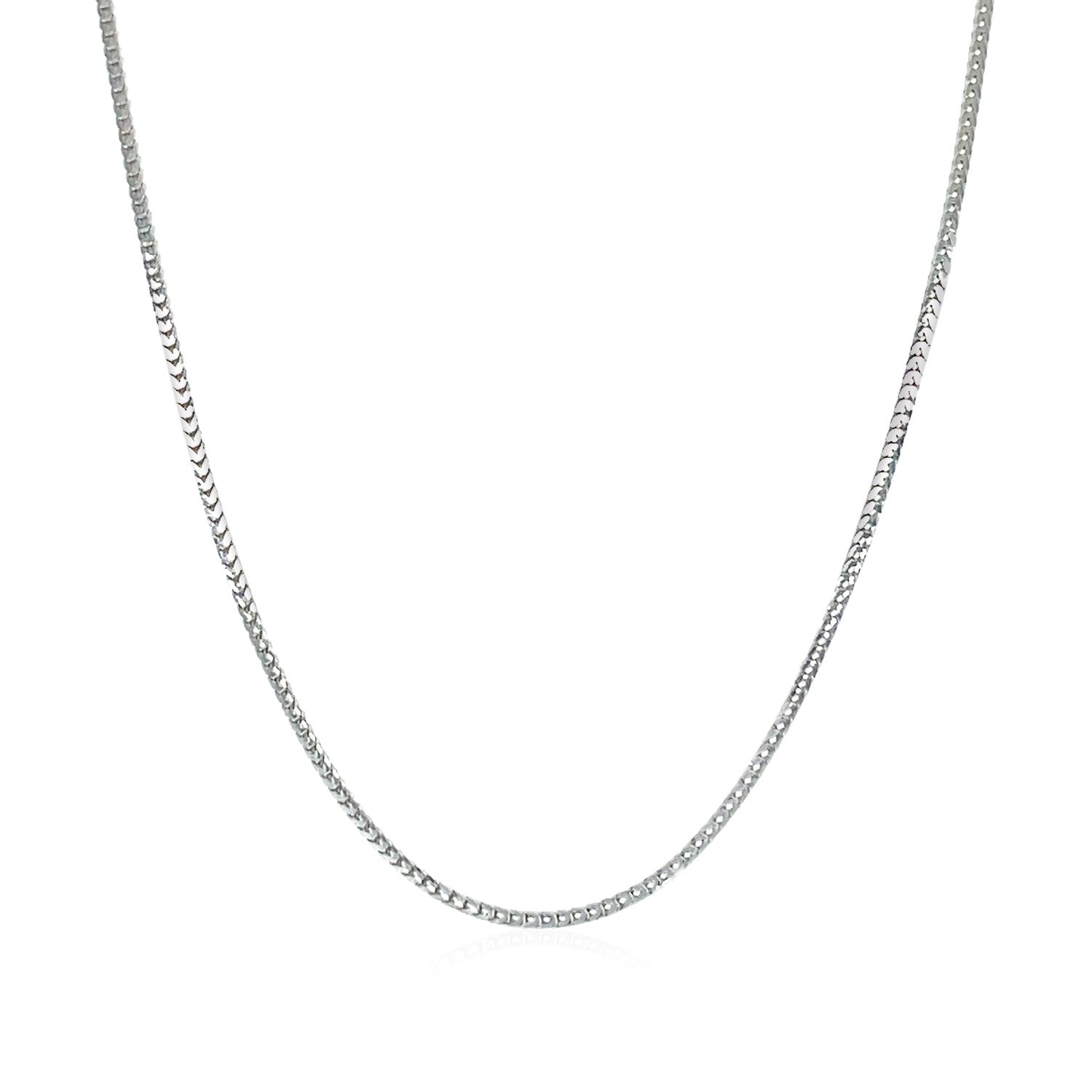 14k White Gold Franco Chain (0.90 mm) in a sleek high-contrast midnight luxury editorial style
