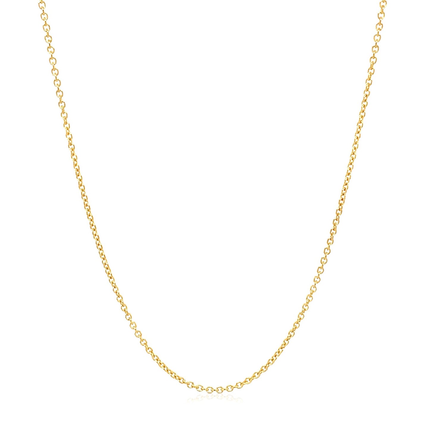 14k Yellow Gold Oval Cable Link Chain (1.20 mm) in a sleek high-contrast midnight luxury editorial style