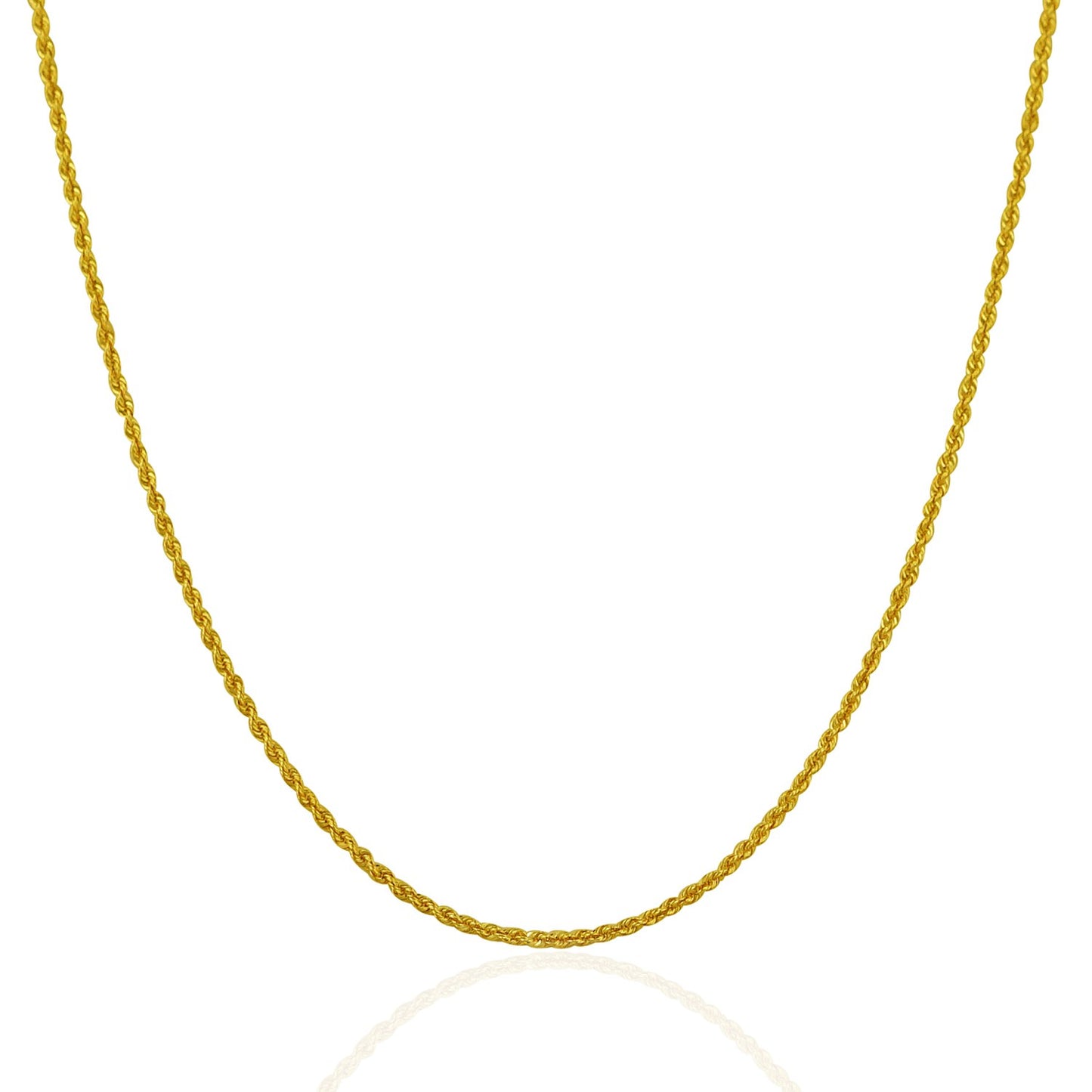 14k Yellow Gold Solid Rope Chain (1.30 mm) in a sleek high-contrast midnight luxury editorial style