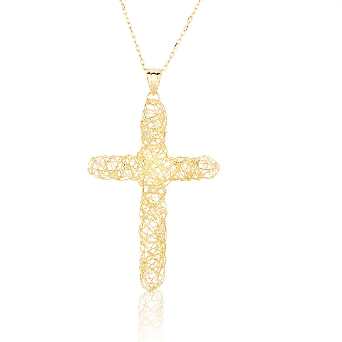 14K Yellow Gold Cross Pendant - Peelerie