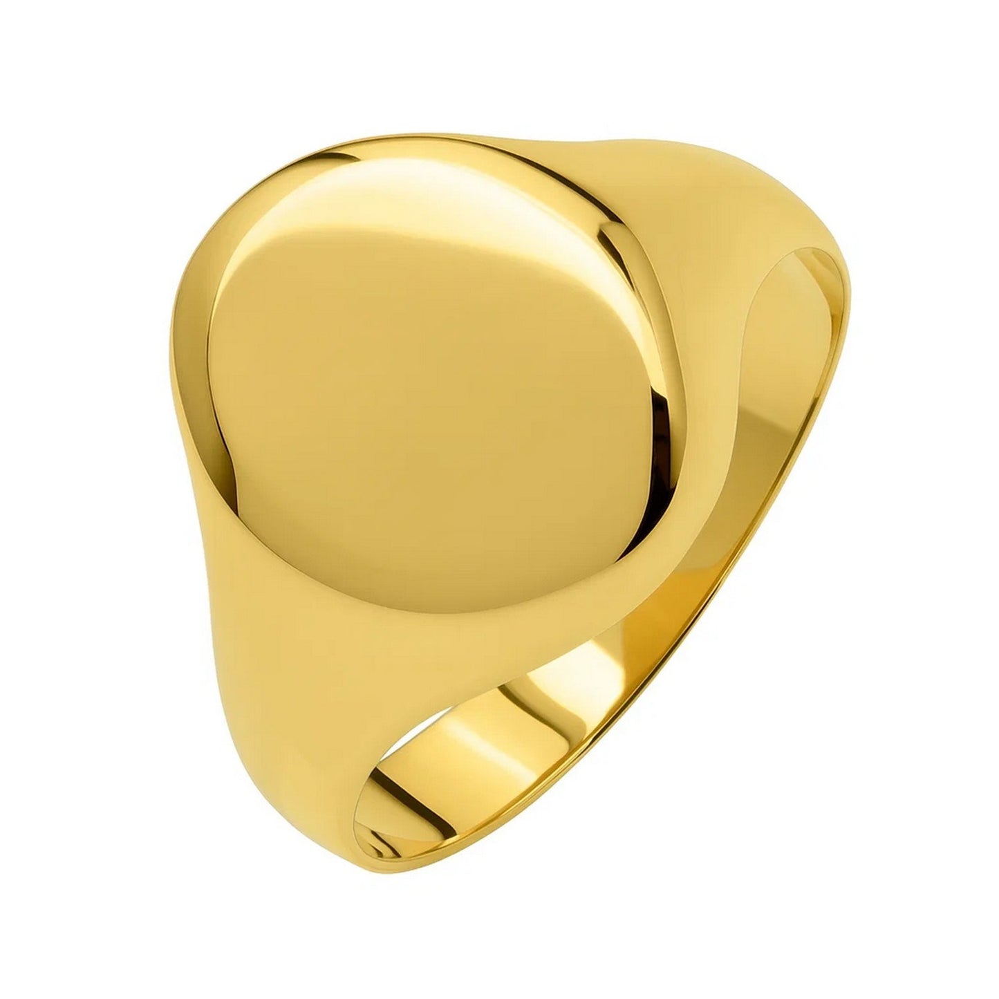 Classic Signet Ring in 10K Yellow Gold in a sleek high-contrast midnight luxury editorial style