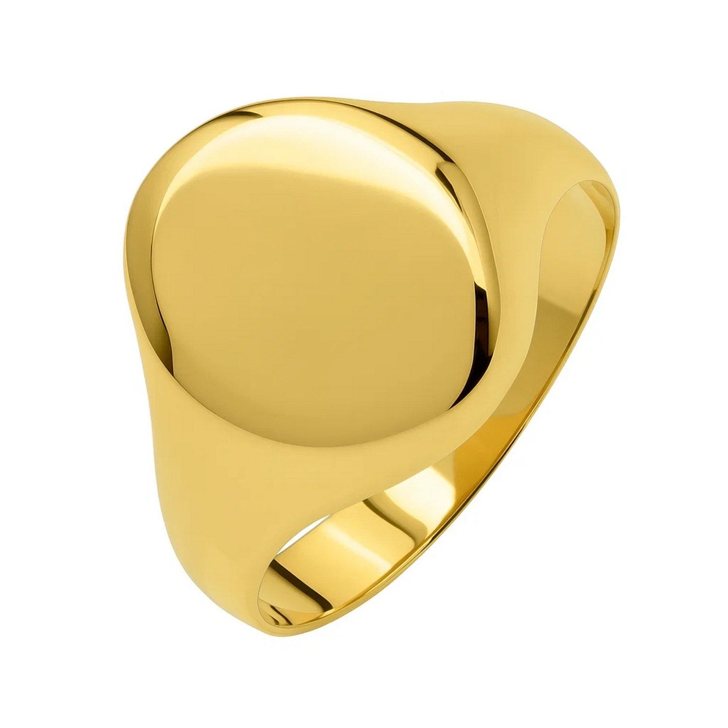 Classic Signet Ring in 10K Yellow Gold in a sleek high-contrast midnight luxury editorial style