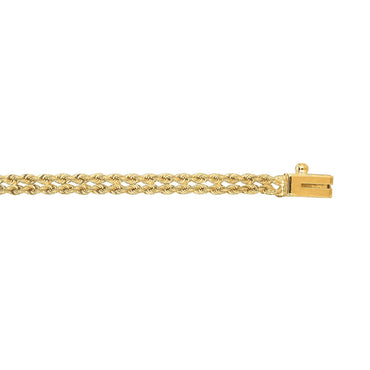 14k Yellow Gold Two Row Rope Bracelet  (3.40 mm)