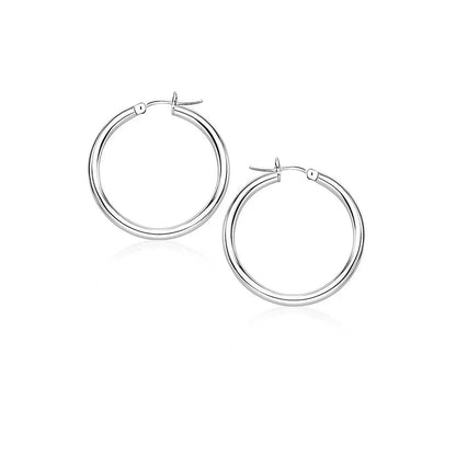 14k white gold hoop earrings