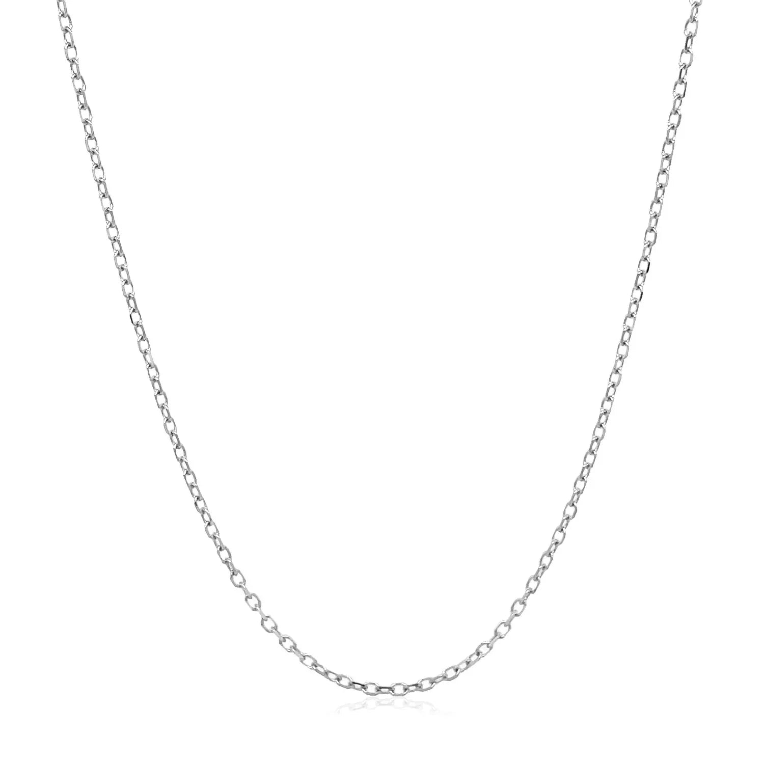 14k White Gold Faceted Cable Link Chain (1.2 mm) - Peelerie