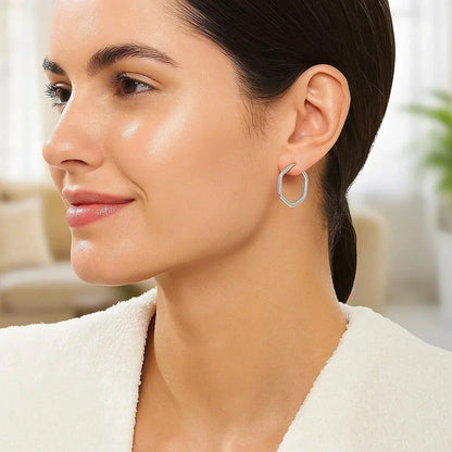 14k white gold hoop earrings