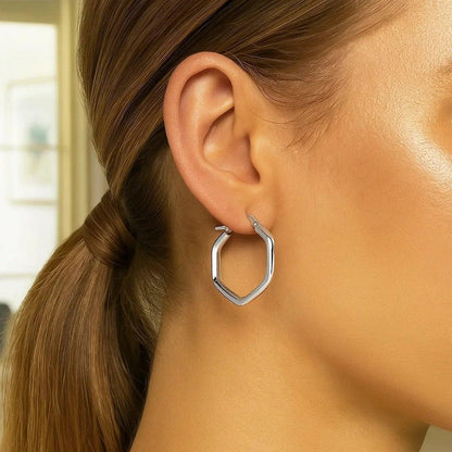 14k white gold hoop earrings