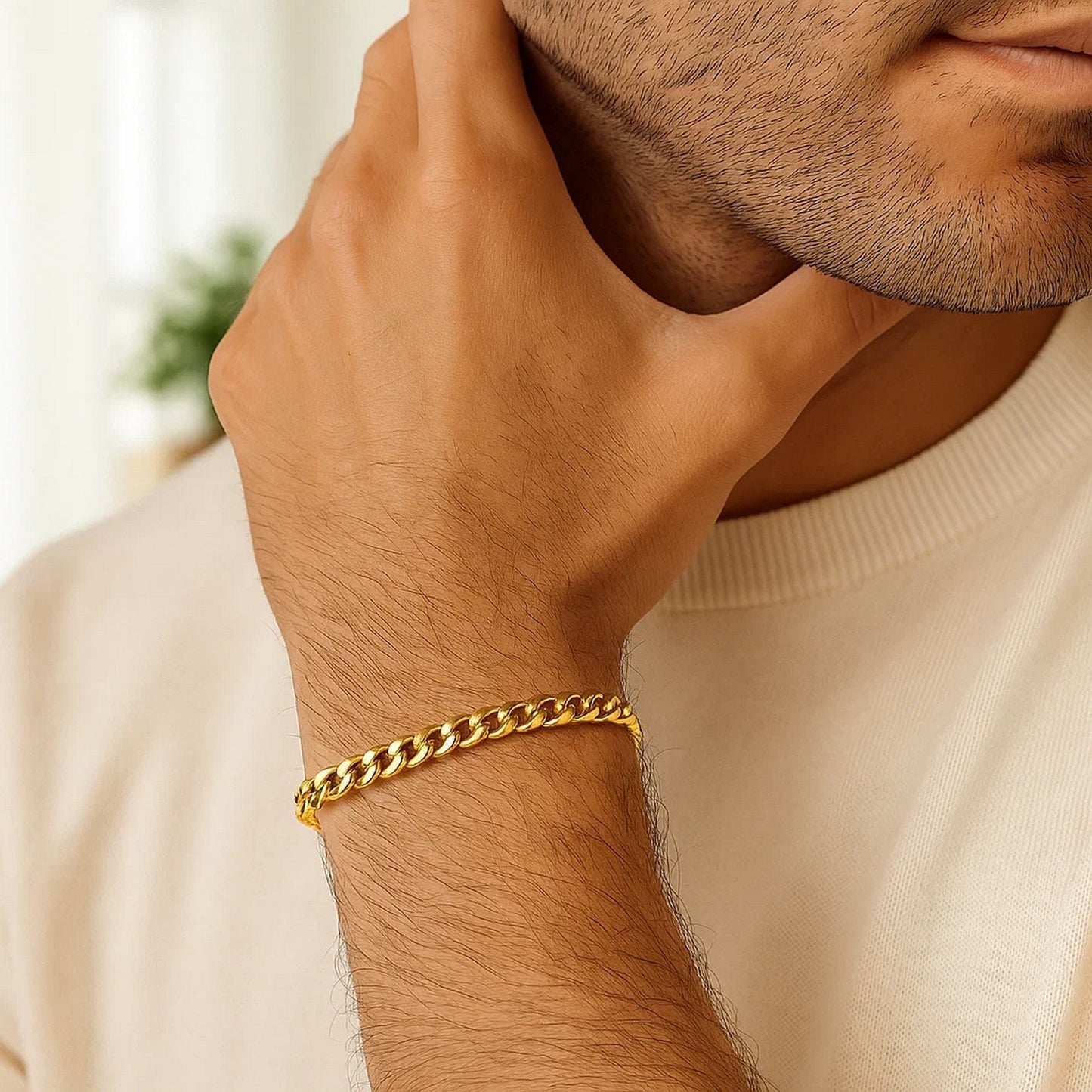 14k Yellow Gold Miami Cuban Semi Solid Bracelet (5.50 mm)
