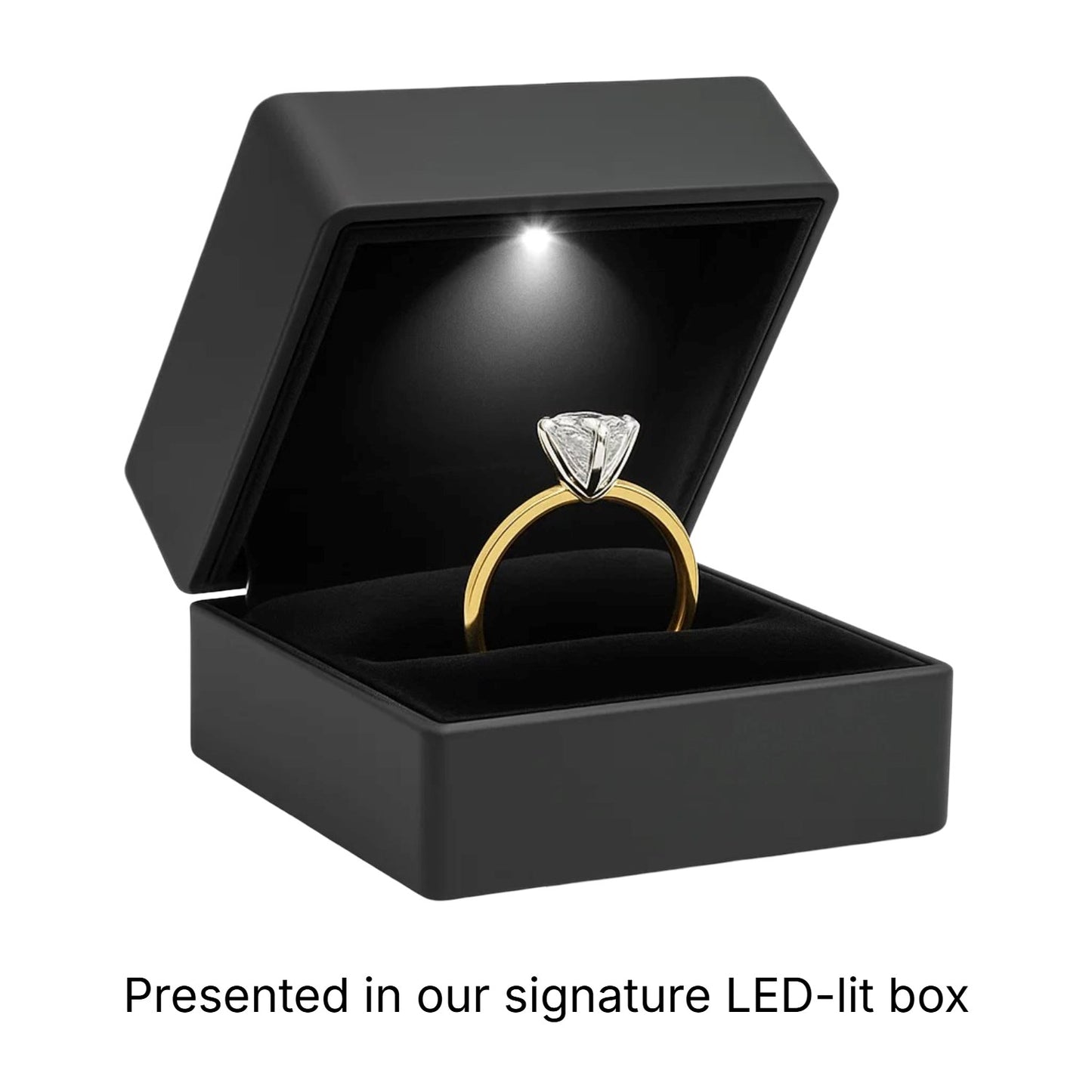 1.50Ct Princess Lab Grown IGI G/VS1 Diamond Ring in 14K Yellow Gold