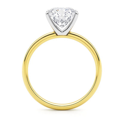 5 Carat Cushion Lab Grown IGI G/VS1 Diamond Solitaire Ring in 10K Yellow Gold