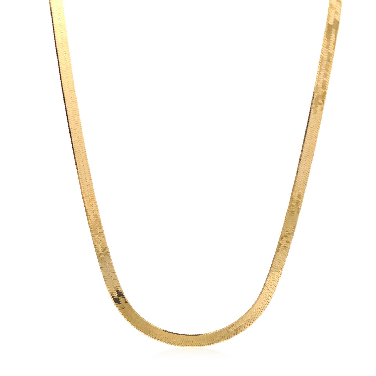 14k Yellow Gold Super Flex Herringbone Chain (3.80 mm) in a sleek high-contrast midnight luxury editorial style