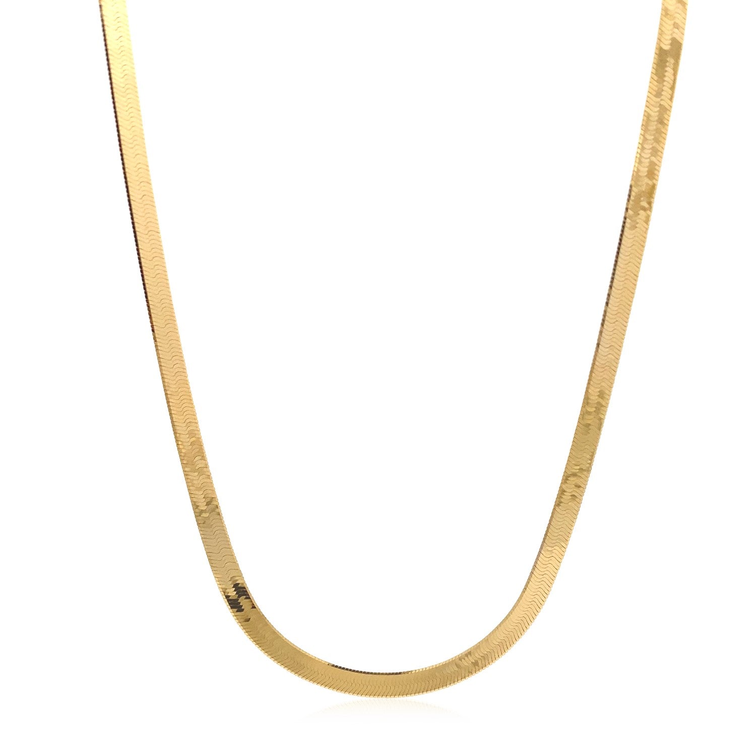 14k Yellow Gold Super Flex Herringbone Chain (3.80 mm) in a sleek high-contrast midnight luxury editorial style