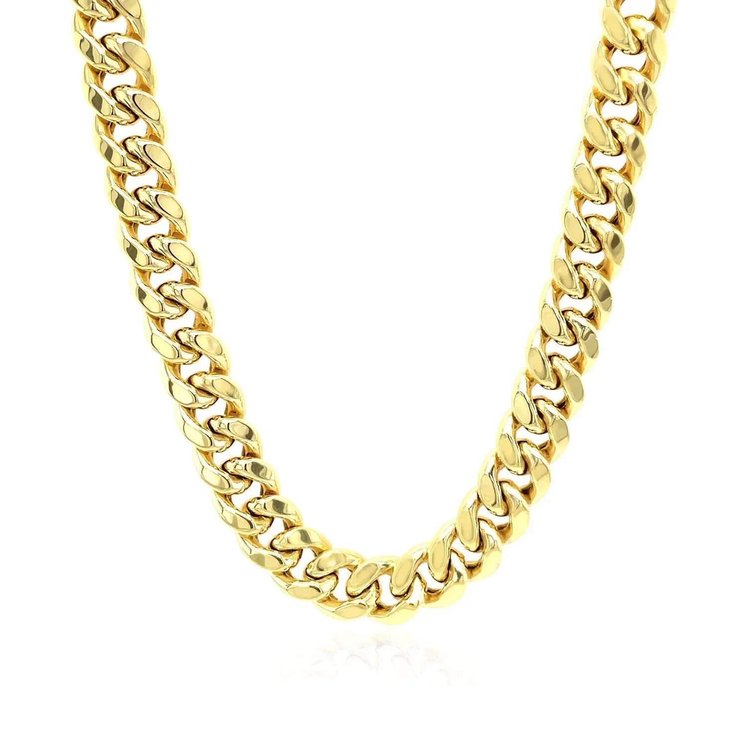 7.25mm 10k Yellow Gold Semi Solid Miami Cuban Chain - Peelerie