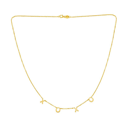 14K Yellow Gold XOXO Necklace