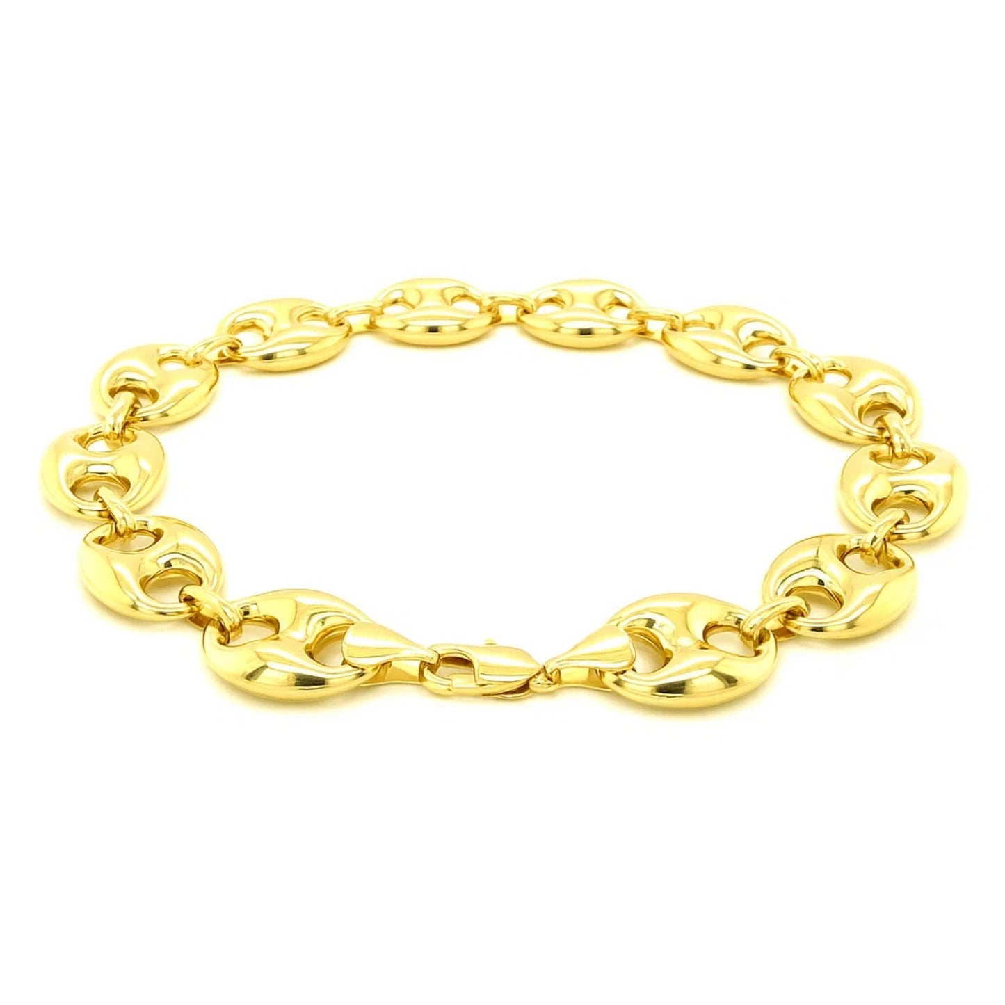 14k Yellow Gold Puffed Mariner Link Bracelet (11.00 mm)