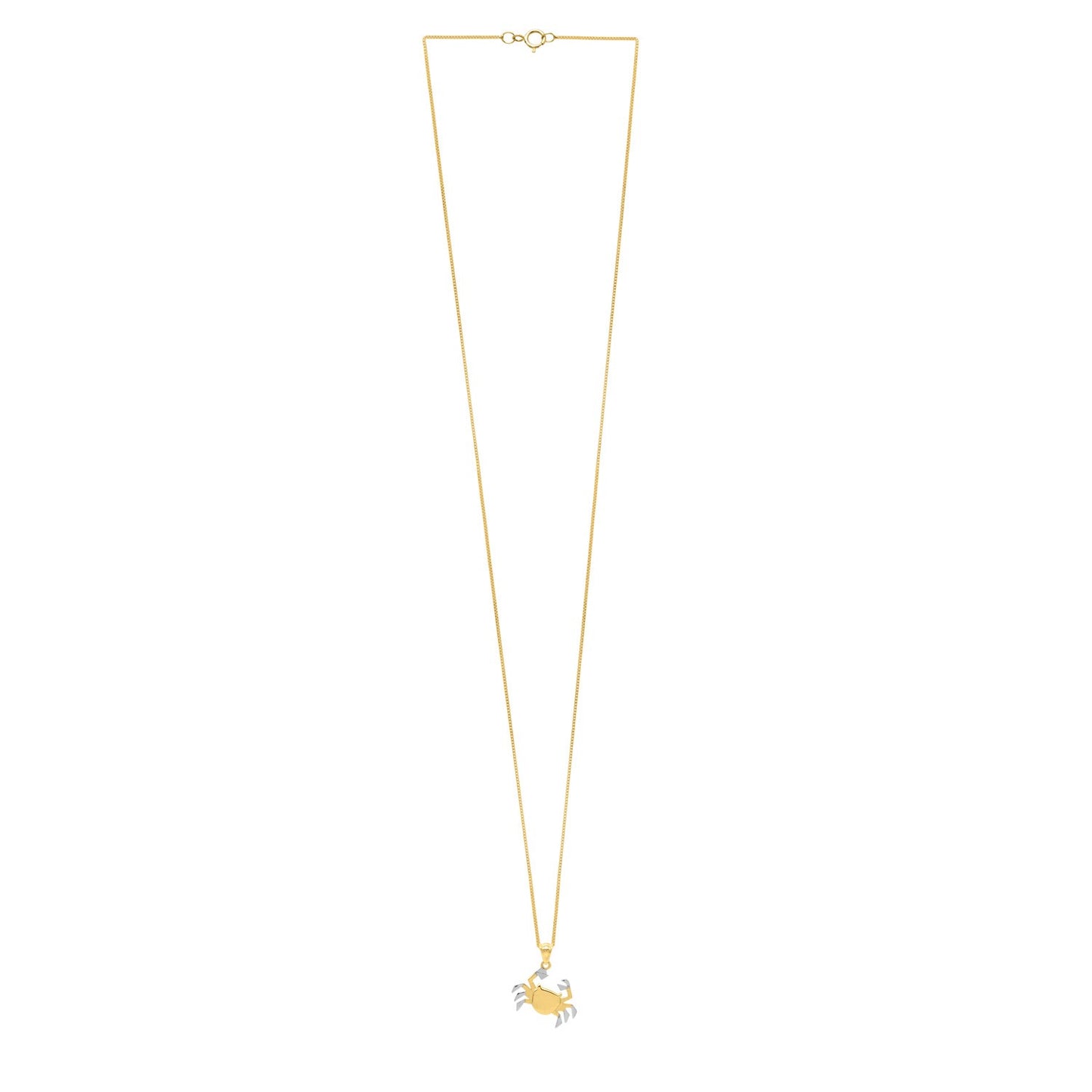 Crab Necklace in 10K Two Tone Yellow Gold