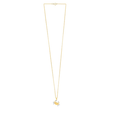 Crab Necklace in 10K Two Tone Yellow Gold