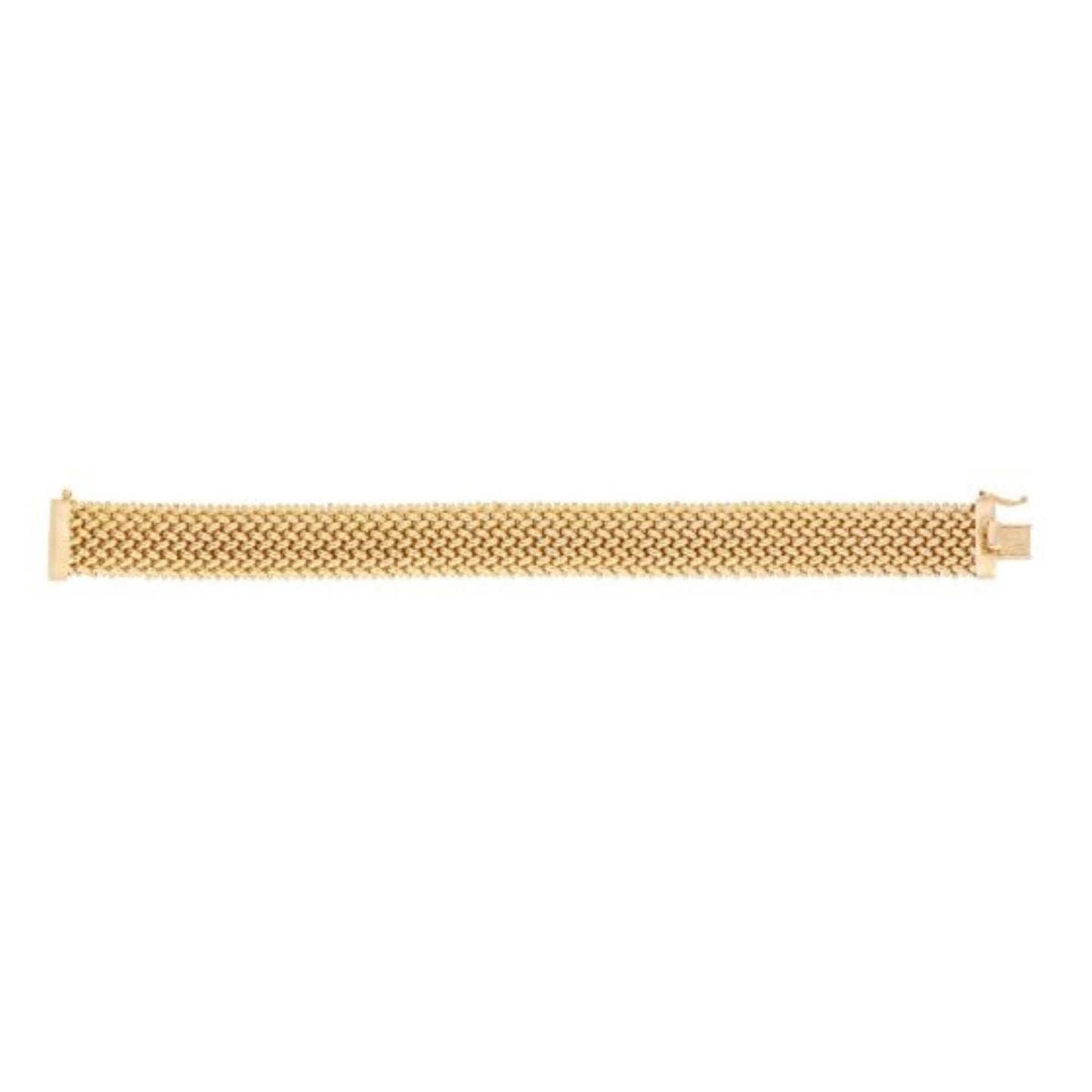 14k Yellow Gold High Polish Thick Braided Bracelet  (14.50 mm)