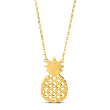 Pineapple Necklace in 10K Yellow Gold