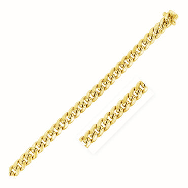 14k Yellow Gold Semi Solid Miami Cuban Chain (7.20 mm) - Peelerie