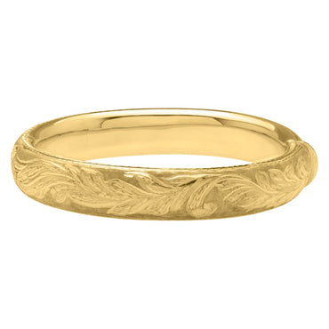 Engraved Large Bangle in 14K Yellow Gold (12.00 mm)
