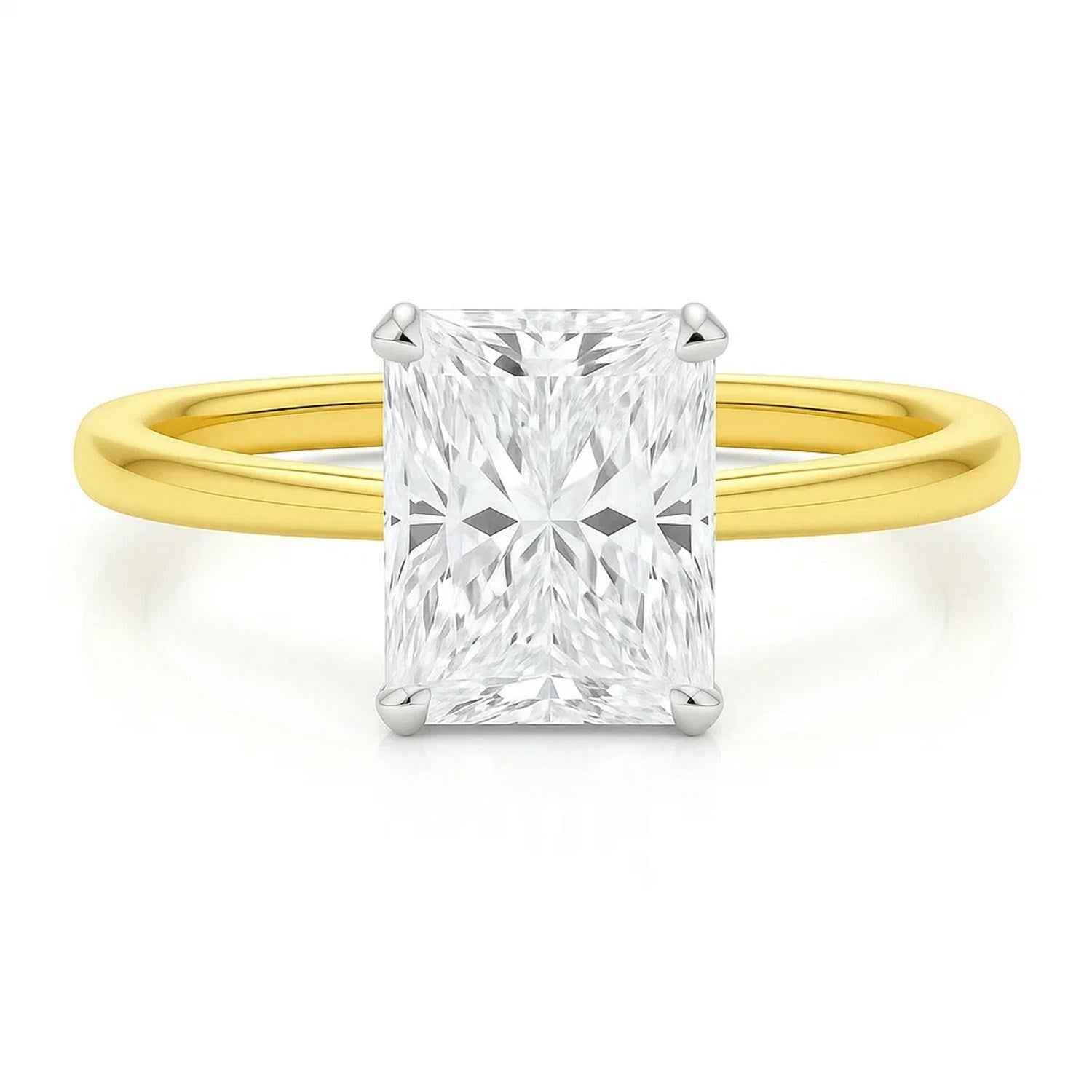14k yellow gold ring set with lab-grown diamonds