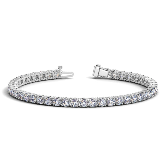 Lab Grown Round Diamond Tennis Bracelet in 14k White Gold (10 cctw F/G VS2/SI1) in a sleek high-contrast midnight luxury edit