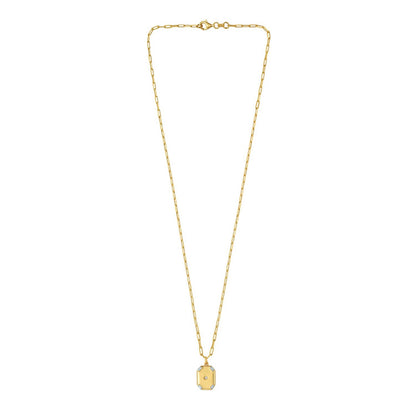 Sterling Silver Gold Plated Cubic Zirconia Octagonal Star Locket Necklace