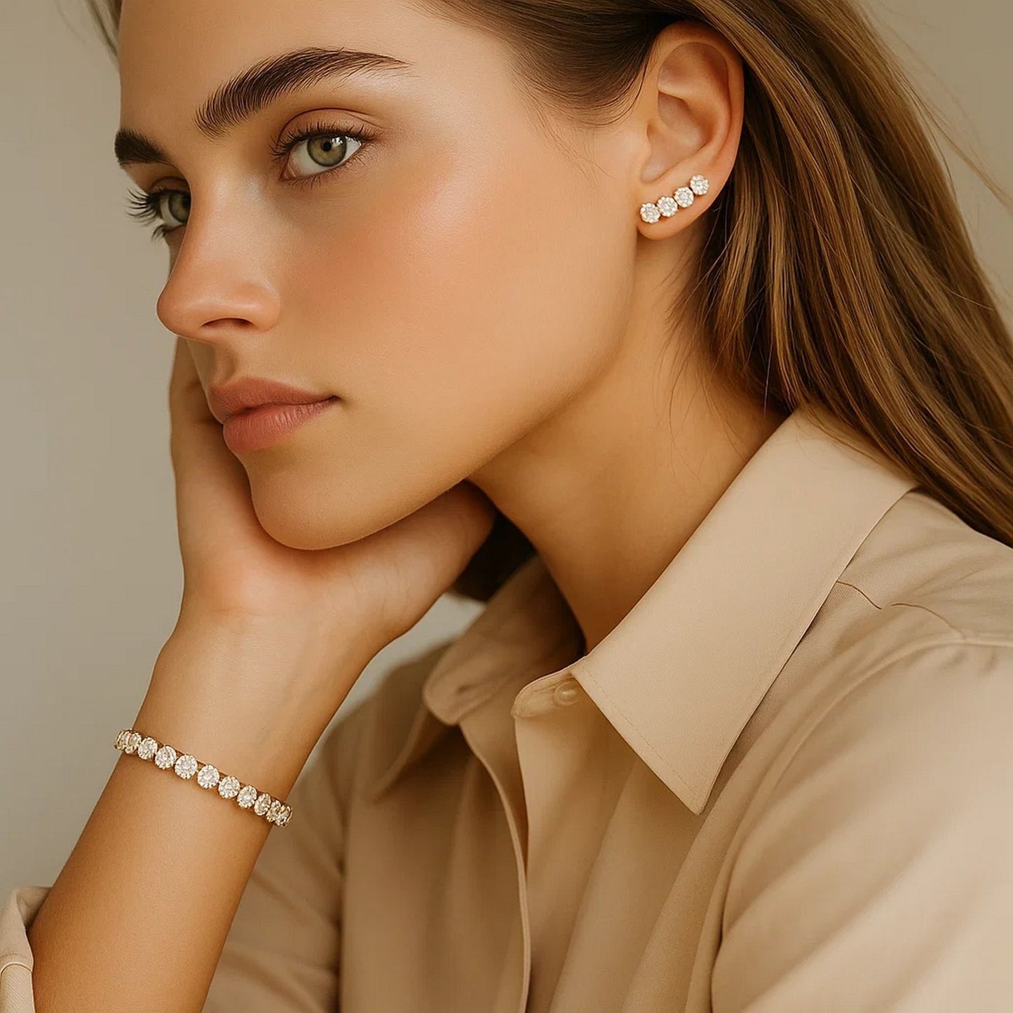 Lab Grown Round Diamond Tennis Bracelet in 14k Yellow Gold (7 cctw F/G  VS2/SI1)